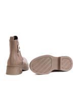 Vizon Rəngli Təbii Dəri, Qızılı Aksessuarlı Qadın "Chelsea" Botu