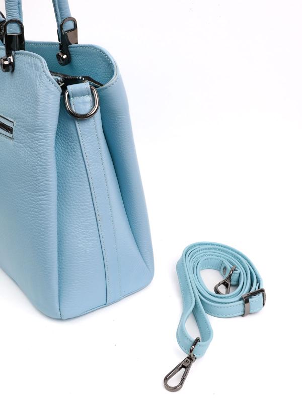 Женская Сумка из Натуральной Кожи Премиум-класса – Синяя, Вместительная, с Плечевым Ремнем