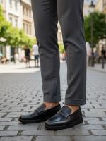 Men's Genuine Leather Black Loafers "Urban Comfort"