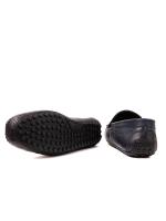 Men's Loafers with Crocodile Pattern and Metal Accessory