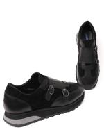 Black Leather Double Monk Strap Sneaker
