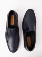 Men's Navy Blue Genuine Leather Moccasins – Modern Sport Sole