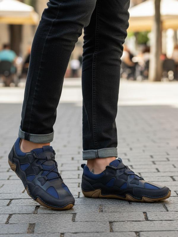 Genuine Leather Men's Lace-up Sneaker