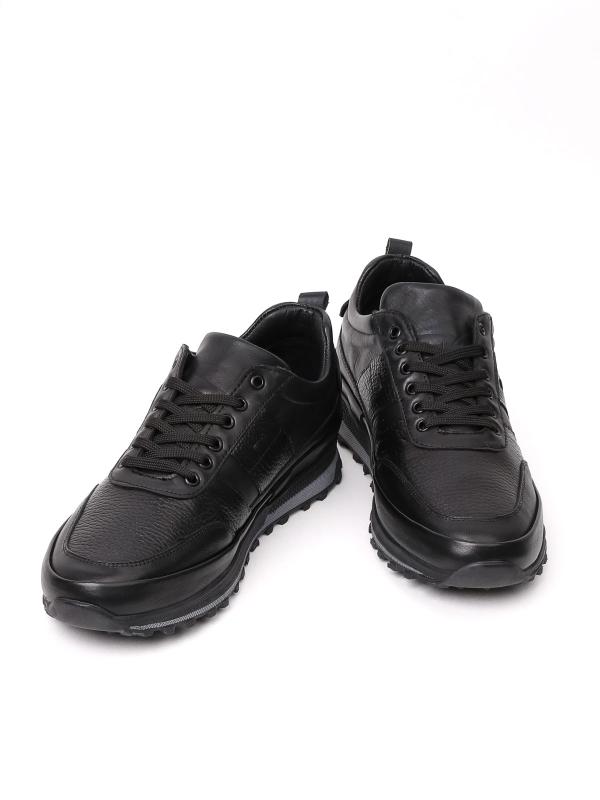 Eskarpini "Dynamic" Black Genuine Leather Sneaker
