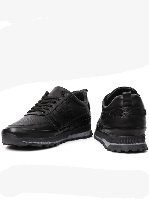 Eskarpini "Dynamic" Black Genuine Leather Sneaker