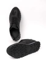 Eskarpini "Dynamic" Black Genuine Leather Sneaker