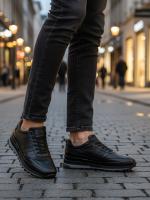 Eskarpini "Dynamic" Black Genuine Leather Sneaker
