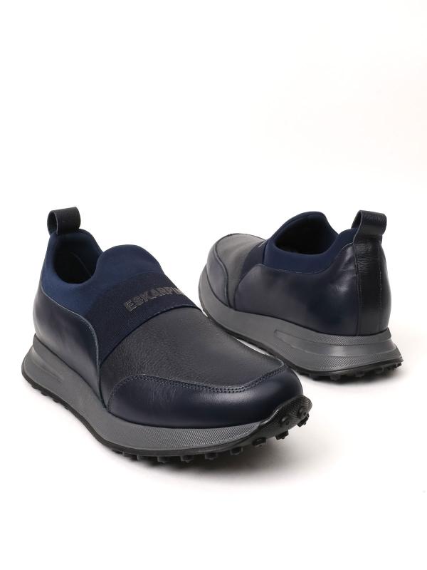Indigo Suede and Leather Detailed Men's Sneaker