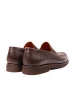 Eskarpini Natural Leather Men's Loafer – Brown with Geometric Pattern