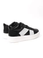 Men's Genuine Leather Daily Sneaker – Contrast White Stripe Model