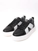 Men's Genuine Leather Daily Sneaker – Contrast White Stripe Model
