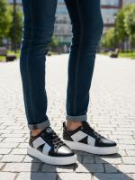 Men's Genuine Leather Daily Sneaker – Contrast White Stripe Model