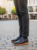 Men's Floater Leather Classic Shoes - Contrast Sole