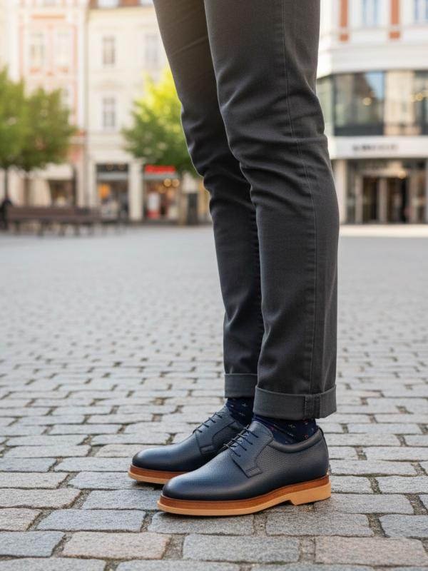 Men's Floater Leather Classic Shoes - Contrast Sole