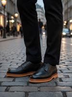 Men's Floater Leather Classic Shoes - Contrast Sole