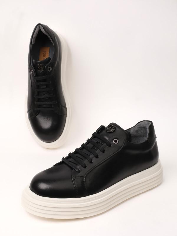 Men's Natural Leather Platform Sole Shoes