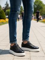 Men's Natural Leather Platform Sole Shoes