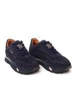Natural Nubuck Leather Dark Blue Men's Sneaker