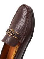 Dark Brown Genuine Leather Patterned Men's Loafer