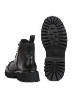 Natural Leather Black Lace-Up Women’s Boots