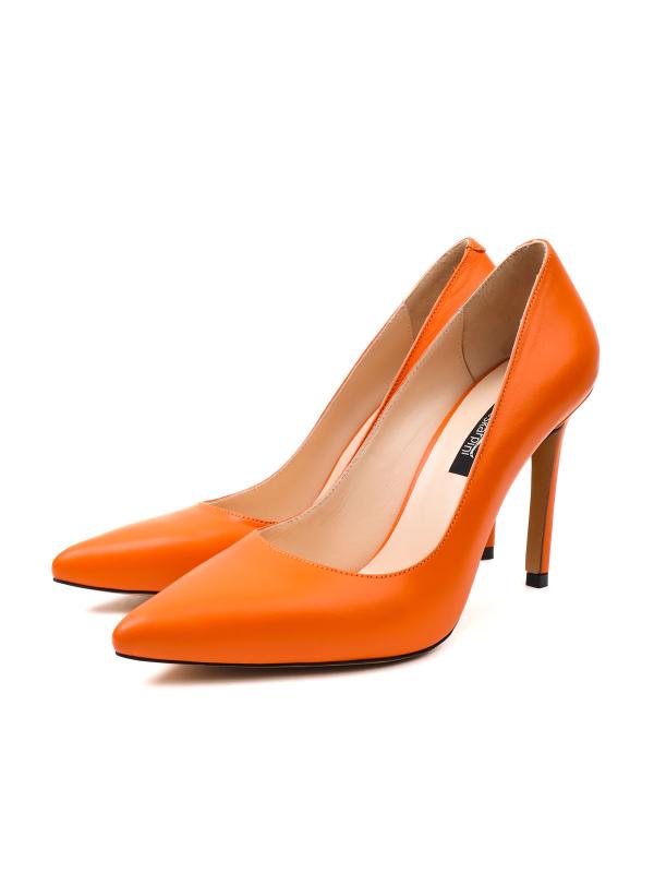 Orange Natural Patent Leather Stiletto – 10 cm