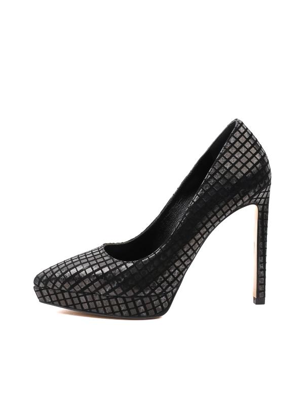 Checker Pattern Genuine Leather Stiletto – 12 cm