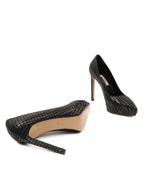Checker Pattern Genuine Leather Stiletto – 12 cm