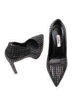 Checker Pattern Genuine Leather Stiletto – 12 cm
