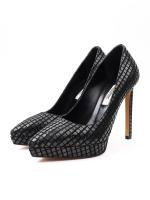 Checker Pattern Genuine Leather Stiletto – 12 cm