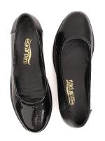 Women's Black Patent Genuine Leather Reptile Print Platform Shoes