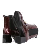 Chain Accessory Burgundy Natural Leather Women’s Boots