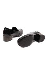 Genuine Patent Leather Block Heel Women's Shoes