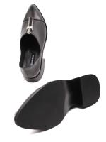 Genuine Leather Pointed Toe Women's Casual Shoes with Zipper Detail