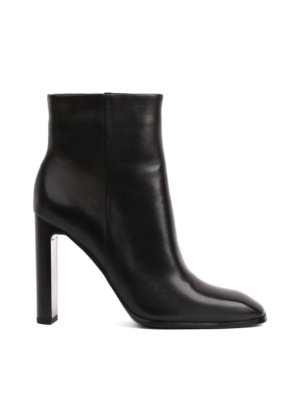 Genuine Leather Block Heel Black Women's Boots