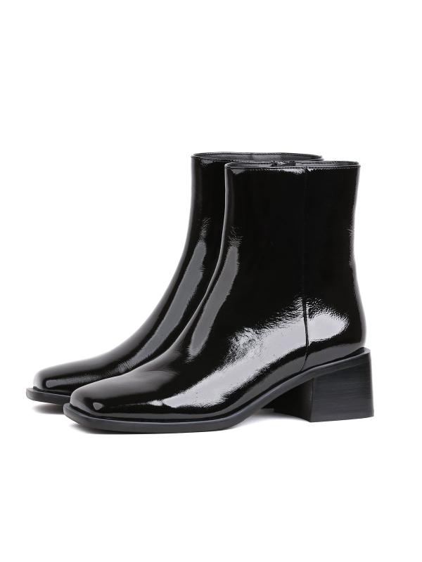 Eskarpini Black Patent Genuine Leather Women's Boots