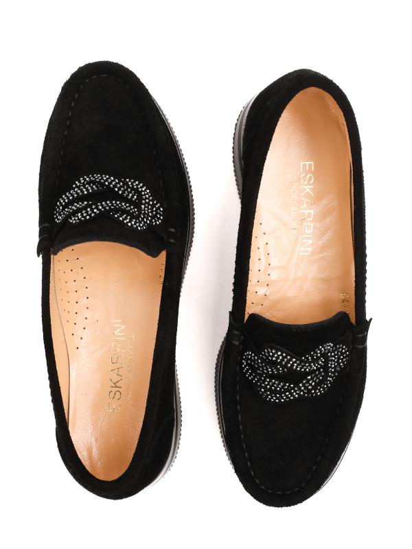 Natural Suede Stone Accessorized Women's Platform Shoes