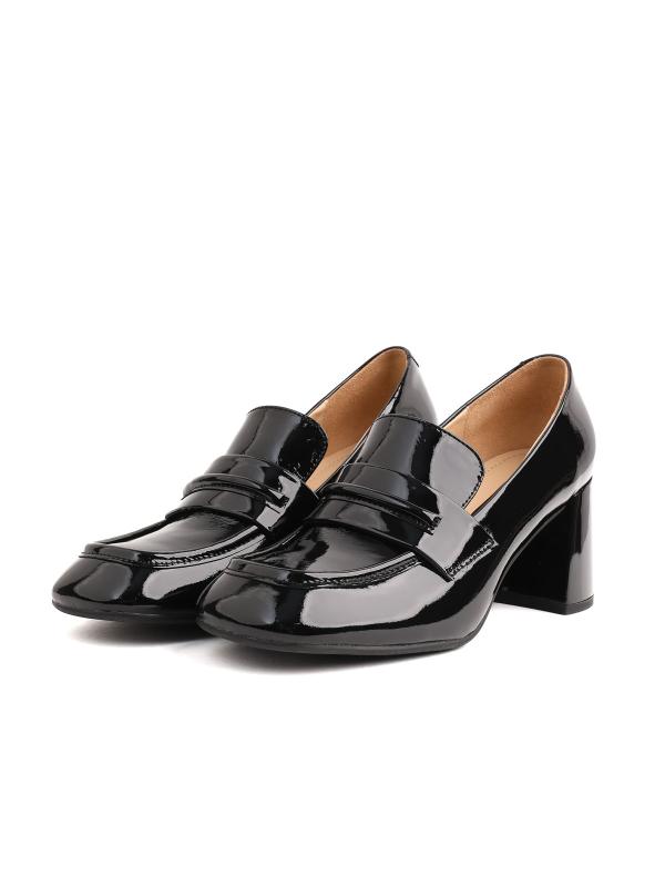 Patent Genuine Leather Loafer - Block Heel