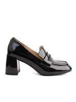 Patent Genuine Leather Loafer - Block Heel