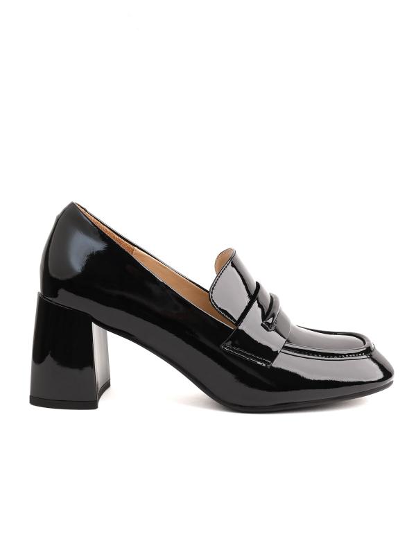 Patent Genuine Leather Loafer - Block Heel