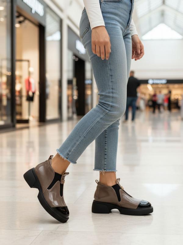 Women's Genuine Patent Leather Platform Loafers