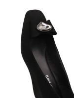 Women's Black Genuine Suede Wedge Daily Shoes