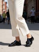 Women's Genuine Patent Leather Loafers – Model with Shiny Jeweled Bow