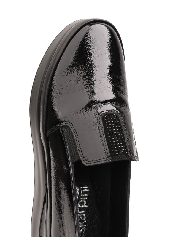 Genuine Patent Leather Black Platform Slip-on