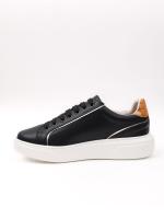 Map Pattern Real Leather Women's Sneakers