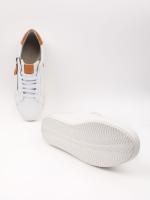 Ivana Natural Leather White Side Zipper Women's Sneaker