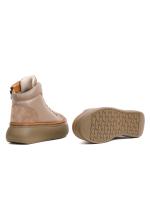 Real Leather and Nubuck Combination Thick Sole Women's Boots