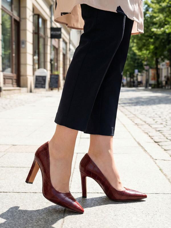 Natural Leather High Heel Women's Shoes – 10 cm