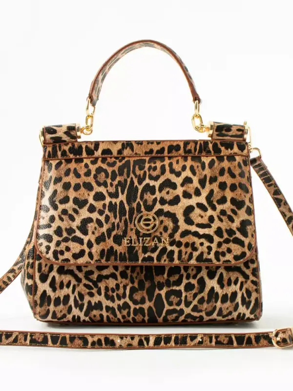 Leopar Desen Omuz Çantası