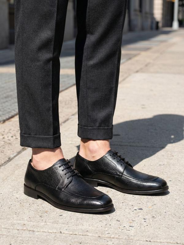 Təbii Dəri Qara Klassik İpli Kişi Ayaqqabısı – Comfort Seriya