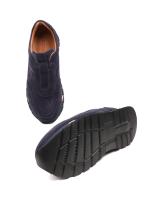 Men's Navy Blue Genuine Suede Slip-On Sneakers